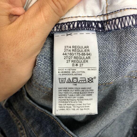 Gap Mom Jeans High Rise Medium Blue Light Distressing Tapered Loose Fit 4 27 - Picture 6 of 8